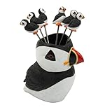 Nauticalia Puffin Cocktail Sticks & Holder, 11cm