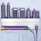 YAYINLI Hair Dryer Holder Wall Mount, Hair Straightener Holder for Curling Irons Styler Accessory, Hairdryer holder, Adhesive Hair Dryer and Straightener Holder, Hair Tool Organiser Storage (Silver)
