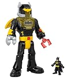 Imaginext DC Super Friends Batman Toys Insider & Exo Suit 12-Inch Robot with Lights & Sounds for Ages 3+ Years, Black, HYG31
