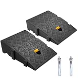 Kerb Ramps, Curb Ramp, Portable Lightweight Ramps 2PCS Threshold Ramps, for Driveway, Sidewalk, Car, Scooter, Set of 2 with 2 Expansion Bolts (10.6"x9.8"x2.76"-2pcs)