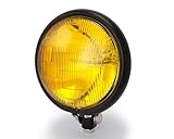 Project Motorcycle Headlight 5.75 Inch 146mm to fit BMW Boxer R45 65 80 100 Cafe Racer Scrambler Triumph Bobber Custom Chopper | Compatible with Harley Davidson Sportster Dyna | Matt Black Yellow Lens