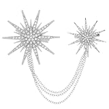 Full Drill Brooch - Sparkly Silver Star Brooch with Crystal Rhinestones 5 5Cm Decorative Pin for Women S Fashion Accessories