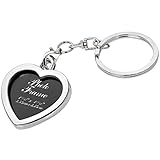 TRIXES Silver Heart Photo Frame Key Chain, Photo Keyring, Split Ring Personalised Gift for Him or Her, Valentine's Day, Mother's Day, Christmas, Custom Gift