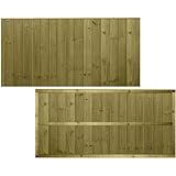 Ultimate Vertical T&G 6x3ft (W: 6ft x H: 3ft) Capped Decorative Garden Fence Panel Fully Framed Strong Treated Interlocking Tongue & Groove Smooth Boards Width 1828mm x Height: 900mm