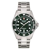 Swiss Alpine Military Men's Watch, Master-Dive, Analogue, Quartz, 7053.1 Stainless Steel, Steel/Green/Green - 1134sam