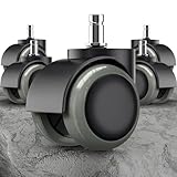 PChero Office Chair Wheels Replacement for IKEA Chairs, 10mm Stem (Set of 5), 2 Heavy Duty Swivel Polyurethane Casters for IKEA Chair Furniture Accessories, Protection for Hardwood Floors Carpet