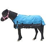 Mini Shetland Pony Foal Turnout Rug – Waterproof 1200D Lightweight 0g Rain Sheet for Miniature Horse Donkey and Section A (No Fill) Peacock Blue 3'0