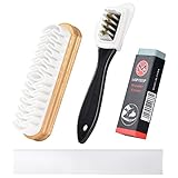 Flintronic 4 PCS Suede & Nubuck Brushes 4-Sided Shoe Cleaner with Brass Bristles for Clean Decontamination Cleaning Tools with Eraser and Clean Cloth