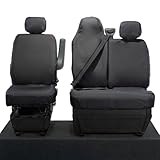 UK Custom Covers SC236BAD3 Tailored Heavy Duty Waterproof Front Seat Covers (NO Split Passenger Base WITH Folding Middle Seat) Black - Compatible With Vauxhall Movano 2010-2021