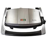 Breville Sandwich/Panini Press & Toastie Maker | 3-Slice | Non-stick-coated aluminium plates | Stainless Steel [VST025], Silver