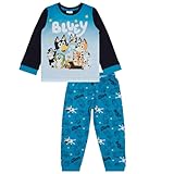 Bluey Kids Pyjamas Boys – Long Sleeve PJs Set with Character Print Top & All Over Print Bottoms – Cotton Sleepwear Ages 2–8 (2-3) Blue