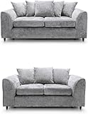 Alaska 3+2 Settee Couch - Comfy 3 and 2 Seater Sofa Sets - Modular Dual Arm Corner Sofas - Upholstered Fabric Sofa Couch Set - 5 Seated Scatter Back for Living Lounge Indoors (Light Grey, 3+2 Seater)