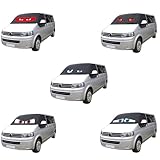 UK Custom Covers Compatible with VW T5 Caravelle Screen Wrap With Eyes Front Windscreen Cover (Black, Screen Wrap Style: With Eyes)