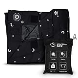 By Kii Portable Blackout Blind Adjustable Size Easy Stick with Suction Cups 200cm x 130cm Curtain Window Shades for Bedroom, Kitchen, Roof Window, Nursery