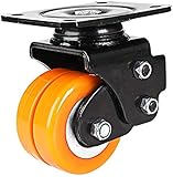 Tummy Tub Trolley Wheels,Pulley,Bed Caster Yellow Swivel Gate Wheel Double Spring Loaded Secondary Shock Absorption Plane Bearing Size Name:2in/50mm -A (Size : 3in/75mm) (Size : 2.5in/65mm)