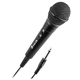 NGS SINGER FIRE - Dynamique Voice Microfone, Wired Microphone with 3-meter-long Wire, 6,3mm Jack Connexion and On/Off Button (Package may vary)
