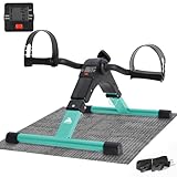 EVOLAND Pedal Exerciser Bike, Portable Home Fitness Mini Exercise Bike, Arm Leg Folding Exerciser Fitness Cycling with LCD Monitor and Adjustable Resistance, None Slip Mat Included