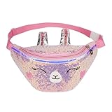1 Piece Pink Sequin Bag, Girl'S Waist Bag, Cute Cartoon Crossbody Bag, Travel Supplies, Clothing Accessories.