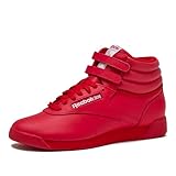 Reebok Women's Freestyle Hi High Top Sneakers, Black Or White Basketball and Tennis Shoes, Vector Red/Vector Red/Footwear White, 4 UK