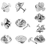 30Pairs Butterfly Clutch Tie Tacks Pin Back Replacement,Silver Butterfly Clutch Tie Pins,Butterfly Clutch Metal Pin Backs Replacement with Clutch Back for Craft Making,Tie Tacks,Badge Insignia,Silver