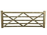 Ruby Timber Diamond Braced 5 Bar Field Farm Gate - Choose Size - Larch (10FT)