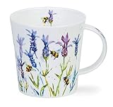 Dunoon Fine Bone China Mug Made in England Cairngorm Shape Busy Bees Pattern 480ml Dishwasher Safe (Lavender)