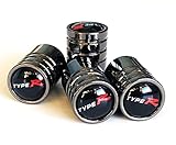 Deluxe Black Type-R Wheel Valve Dust Caps - Civic, Accord, NSX, Integra