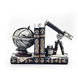 Upriver Vintage Decorative Bookends Antique Telescope Globe for Bookstore Office