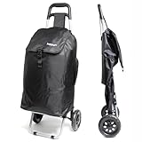 Hoppa 57Ltr Lightweight Shopping Trolley 2025 model, Hard Wearing & Foldaway Push/Pull Cart for Easy Storage With 1 Year Guarantee