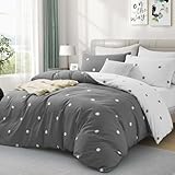 Hafaa Double Duvet Set Soft Printed Bedding Set Brushed Microfiber Duvet Cover with Pillowcases (Doted 200x200 CM)