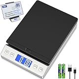Letron Postal Scales, 66lb/30kg High Accuracy Digital Parcel Scales with Hold & Tare Function, Filp-up Postage Scales for Packages, Letters, Home, Office Use (Incl Charging Cable, 2 AAA Batteries)