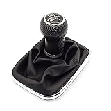 MKptopia 12mm Gear Shift Knob Gaitor Boot Compatible with VW Golf 4 IV MK4 GTI R32 Bo-ra Je-TTA - 5 Speed Silver