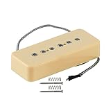 FLEOR Alnico 5 P90 Soapbar Pickups Bridge Pickup Single Coil Pickup for LP/SG Electric Guitar, Cream