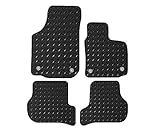 Lusso Rubber Mats for Car | Tailored/Compatible to Fit Seat Leon FR MK2 2009 to 2013 | Heavy Duty 3mm Rubber Car Mats | 4 - Piece Set (Blue Edging)