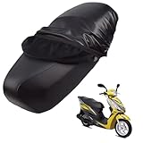 Leather motorbike seat covers Compatible with Kymco Jockey CK 125 2014-2015,motorcycle seat cover,waterproof,rainproof,dustproof and sunproof（black）
