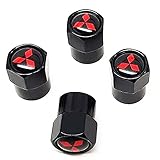 Black Wheel Valve Dust Caps. Outlander PHEV Eclipse ASX Shogun Pajero Mirage Lancer Galant G-Wagon