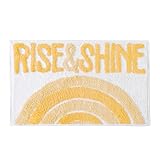 Jessica Simpson Cotton Bath Rug, Premium Overtufted Bathroom Rug, Machine Washable Decor, 20"x32", Rise & Shine Yellow