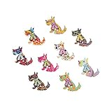 EXCEART 50pcs Shaped Wooden Buttons Painted Craft Buttons for Sewing Projects for Scrapbooking DIY Artwork Mixed Colors