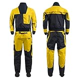 Kayak Drysuit, 4-layer Waterproof Fabric Dry Suits for Men, Front Zipper Sailing Kayaking Equipment(X-Large)
