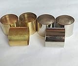 Samara Nautical Lot of 6 Solid Brass & Silver Ferrules Collars Ring Shaft Walking Stick-Spare Part Accessories for Wooden Sticks-Walking Cane