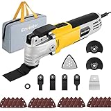 Enventor Oscillating Multi Tools, 300W 15000-22000 OPM Electric Corded Multi Tool, 6 Variable Speeds, 3°Oscillation Angle, Quick-fit Blade Design, with 28pcs Accessories for Cutting, Sanding, Scraping
