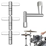 Drum Key Tool,4 PCS Drum Keys,Adjustable Drum Wrench Tool,Drum Tuning Wrench,Stainless Drum Tuner Key,Universal Drum Tuning Key for Acoustic Electronic Drums Snare Drum and Bass Drum