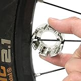 Goabroa Bike Spoke Wrench, Hard Steel 8-in-1 Hardened Steel Bicycle Rim Truing Kit for Precision Wheel Tension Adjustment, Compatible with 10/11/12/13/14/15G Spokes Nipples