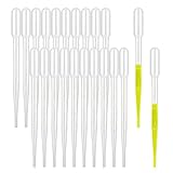 50 PCS 3 ml Pipettes Plastic Transfer Pipettes Eye Dropper, Essential Oils Pipettes Dropper Makeup Tool by moveland