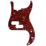 Musiclily Pro 13-Hole Modern Style P Bass Pickguard for 4 String American Precision Bass, 4Ply Vintage Tortoise