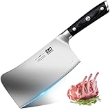 SHAN ZU Kitchen Bone Knife 7-inch Meat Cleaver Knife High Carbon German Stainless Steel Butcher Chopper Knives Ultra Sharp Chef Knife with Ergonomic Handle