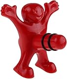 Red Novelty Creative Bottle Stopper Corkscrew Bottle Opener Happy Man Tools, Stopper, Barware Wine Stoppers and Pourers for Home and Kitchen