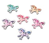 (Pack of 25) Wooden Magical Unicorn Buttons - 33mm x 28mm - Crafts & Embellishments