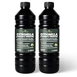 CUQOO 1L Scented Citronella Oil for Garden Burners - 2 Pack Insect-Repelling Torch & Lantern Oil Outdoor Use, Garden Citronella for Tiki Torches, Burners & Lamps, Patios, BBQs, Camping
