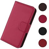 Lankashi Premium Genuine Real Flip Folder Folio Leather Case For STK Sync 5E / Monqi Kids 5" Book Wallet Business Phone Protection Protector Cover Skin Pouch Etui (Rose)